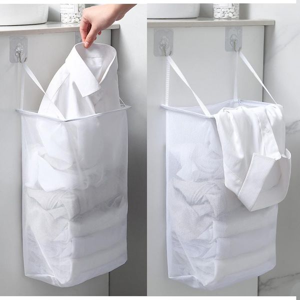 laundry bags bathroom wall hanging dirty clothes basket toilet paste storage simple for household use without punching
laundry bags bathroom wall hanging dirty clothes basket toilet paste storage simple for household use without punching