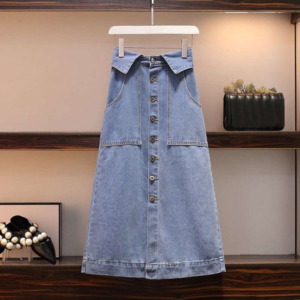 spring 2021 new large size women's dress 200 jin fat mm age reduction, foreign style, thin denim skirt fashion, Blue
spring 2021 new large size women's dress 200 jin fat mm age reduction, foreign style, thin denim skirt fashion, Blue