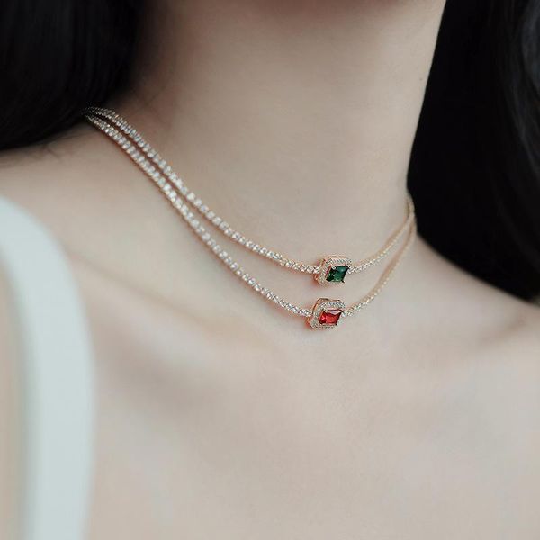 chains fashion green red zircon stones necklace for women korean style delicate jewelry choker collares wholesale, Silver
chains fashion green red zircon stones necklace for women korean style delicate jewelry choker collares wholesale, Silver