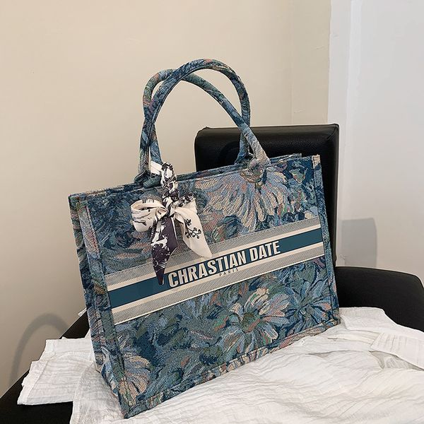 star same bag shopping embroidered canvas tote portable large capacity women's purses
star same bag shopping embroidered canvas tote portable large capacity women's purses