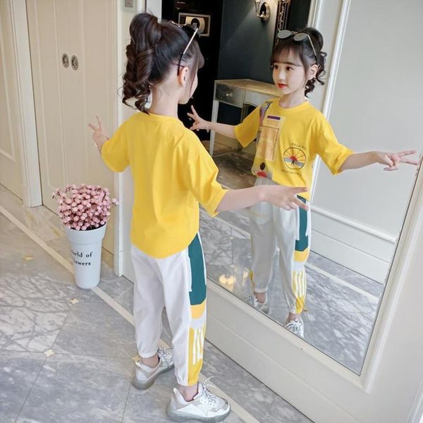 kids school girls summer short sleeves print clothing set 2 pcs teenager children baby pullover t-shirt + pants casual suit, White
kids school girls summer short sleeves print clothing set 2 pcs teenager children baby pullover t-shirt + pants casual suit, White