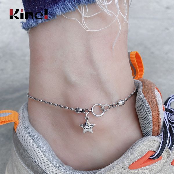 kinel genuine 925 sterling silver adjustable star vintage anklet for women foot bracelet jewelry minimalist jewelry 2020 new f1219, Red;blue
kinel genuine 925 sterling silver adjustable star vintage anklet for women foot bracelet jewelry minimalist jewelry 2020 new f1219, Red;blue