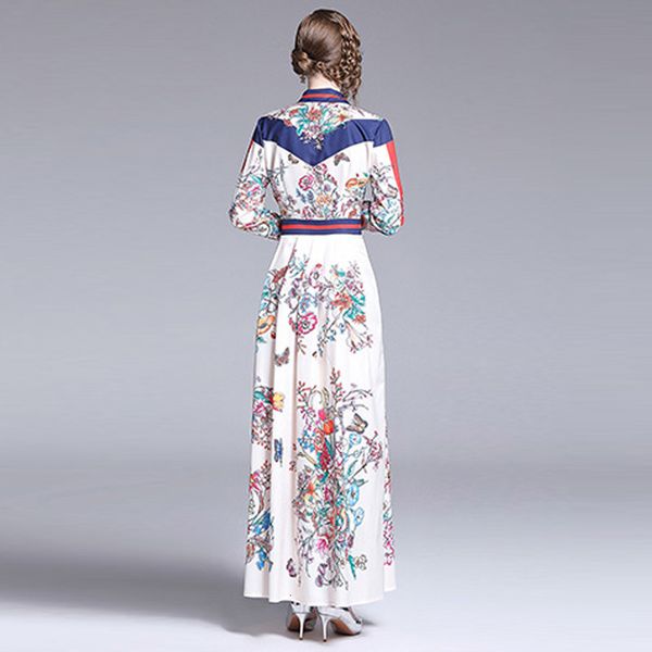 women sleeves full waist maxi buttoned turn collar printed vintage dress track dressed qgoc, Black;gray
women sleeves full waist maxi buttoned turn collar printed vintage dress track dressed qgoc, Black;gray