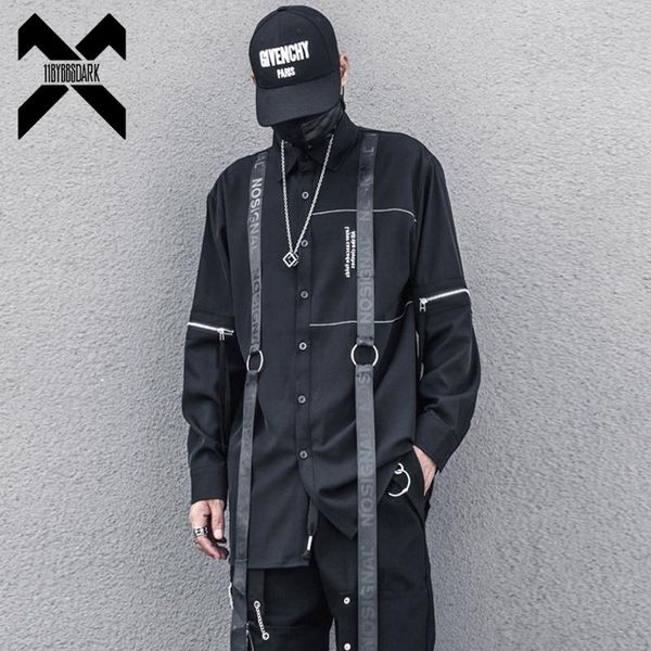 men's casual shirts 11 bybb's dark punk ribbon design shirt hip hop streetwear function cargo 2021 ss loose black techwear wb196, White;black
men's casual shirts 11 bybb's dark punk ribbon design shirt hip hop streetwear function cargo 2021 ss loose black techwear wb196, White;black