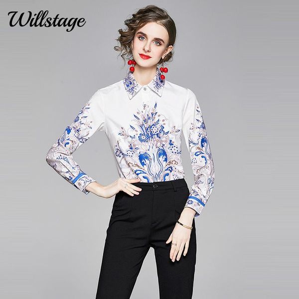 women's blouses & shirts willstage 2021 autumn women long sleeve collar shirt button floral printed pattern white female clothes work w
women's blouses & shirts willstage 2021 autumn women long sleeve collar shirt button floral printed pattern white female clothes work w