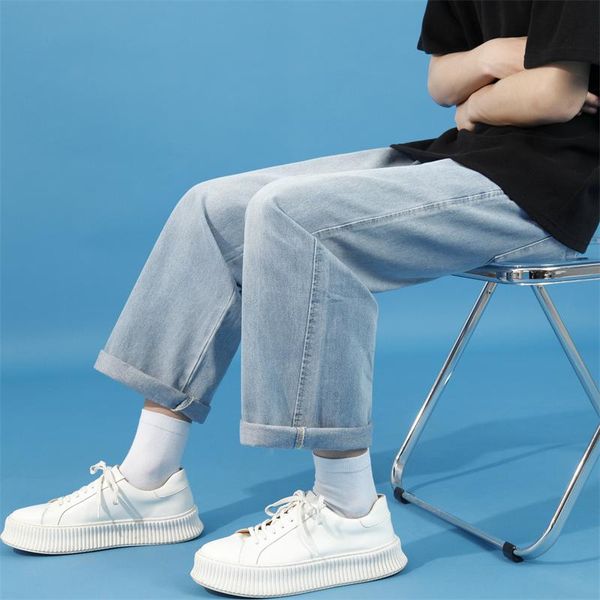 men's jeans men pants streetwear loose denim harem elastic drawstring sweatpants, Blue
men's jeans men pants streetwear loose denim harem elastic drawstring sweatpants, Blue