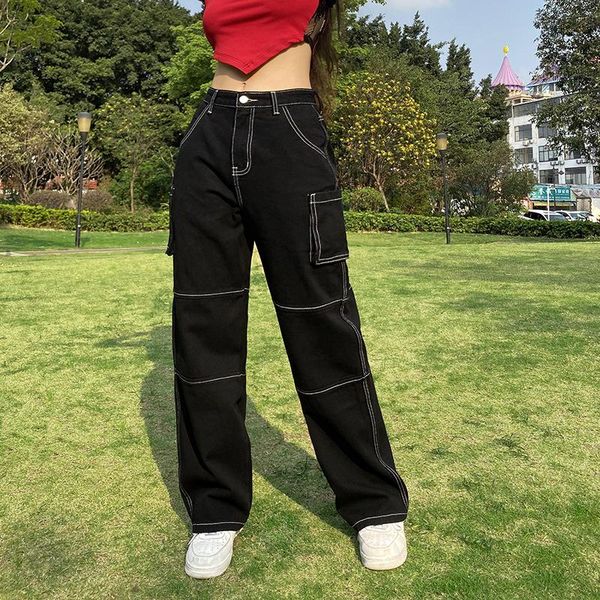 women's jeans women denim pants fashion baggy pocket vintage straight trousers cowgirl 2021 casual high waist bright line slim black, Blue
women's jeans women denim pants fashion baggy pocket vintage straight trousers cowgirl 2021 casual high waist bright line slim black, Blue