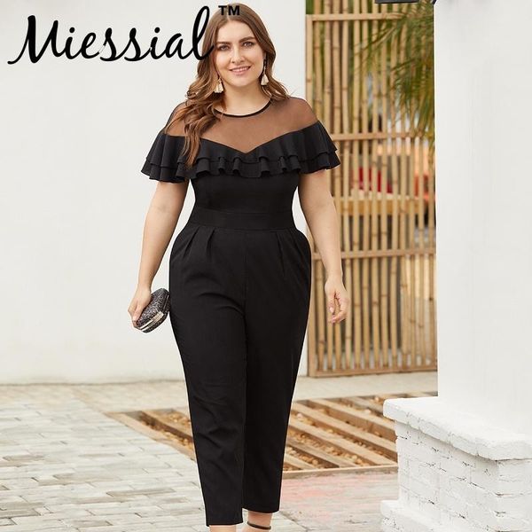 women's jumpsuits & rompers miessial black ruffles jumpsuit women summer plus size female elegant lace party fitness long playsuit, Black;white
women's jumpsuits & rompers miessial black ruffles jumpsuit women summer plus size female elegant lace party fitness long playsuit, Black;white
