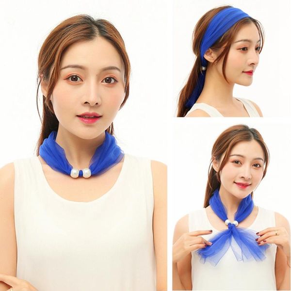 scarves hanxi 2021 candy pearl mesh scarf women summer lace headband fashion lady neck ring, Blue;gray
scarves hanxi 2021 candy pearl mesh scarf women summer lace headband fashion lady neck ring, Blue;gray