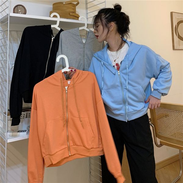 casual four colors in addition to velvet hoodie for girls spring clothing female sweatpants 2021 harajuku long zip up fine l31s, Black
casual four colors in addition to velvet hoodie for girls spring clothing female sweatpants 2021 harajuku long zip up fine l31s, Black