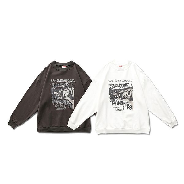 2021 new mens american casual retro old poster printing round neck cotton sweater round neck pullover casual, White;black
2021 new mens american casual retro old poster printing round neck cotton sweater round neck pullover casual, White;black