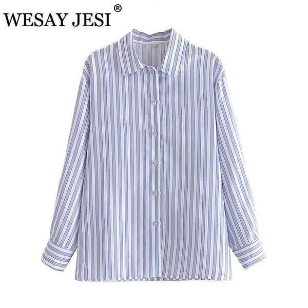 women's blouses & shirts wesay jesi 2021 ladies shirt fashion striped pattern long sleeve single breasted simple casual temperament, White
women's blouses & shirts wesay jesi 2021 ladies shirt fashion striped pattern long sleeve single breasted simple casual temperament, White