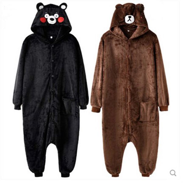 hksng flannel plus size xxl bear onesies kigurumi kumamon animal pajamas gift cosplay costumes jumpsuit zipper, Black;red 
hksng flannel plus size xxl bear onesies kigurumi kumamon animal pajamas gift cosplay costumes jumpsuit zipper, Black;red
