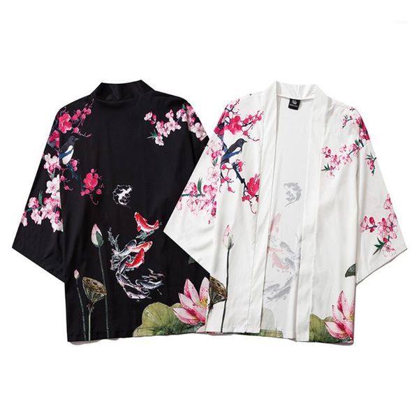 camisa masculina men's casual blouse loose open front 3/4 sleeve japanese style print cover up cardigan male shirt shirts, White;black
camisa masculina men's casual blouse loose open front 3/4 sleeve japanese style print cover up cardigan male shirt shirts, White;black