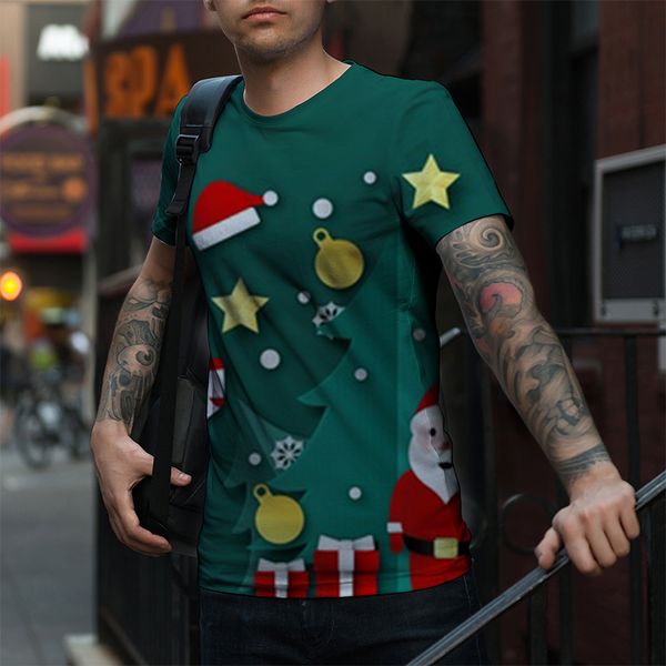 european and men's new printed cartoon snowman christmas hat christmas short-sleeved casual breathable street shooting party travel vac, White;black
european and men's new printed cartoon snowman christmas hat christmas short-sleeved casual breathable street shooting party travel vac, White;black