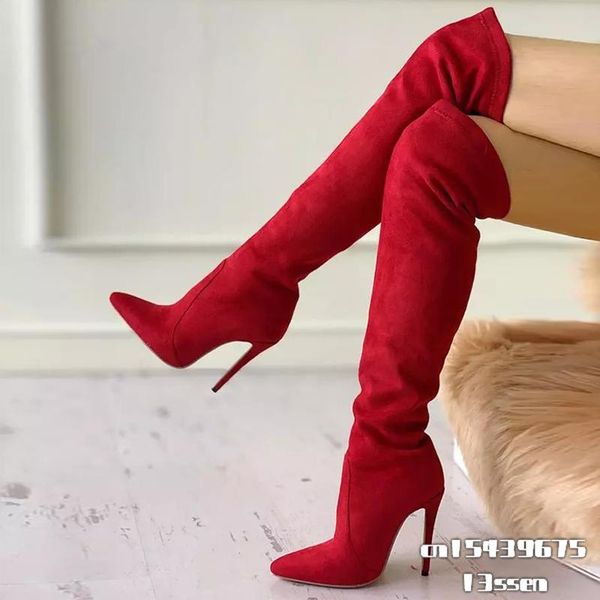 boots fashion elegant zipper long suede red pointed toe over the knee thin high heeled 2021 women spring summer shoes, Black
boots fashion elegant zipper long suede red pointed toe over the knee thin high heeled 2021 women spring summer shoes, Black