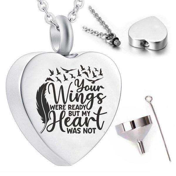 cremation jewelry feathers dayan pendant necklace ashes keepsake urn-your wings were ready but my heart was not, Silver
cremation jewelry feathers dayan pendant necklace ashes keepsake urn-your wings were ready but my heart was not, Silver
