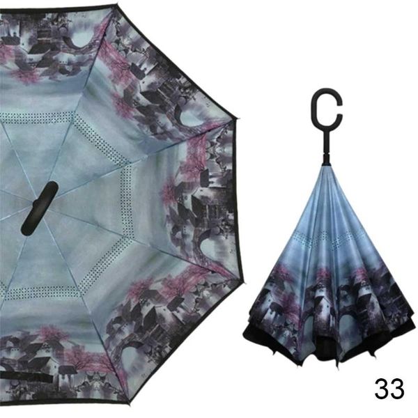umbrellas inverted folded windproof c-hook umbrella double layer hands travel umbrellas(small gift) aug889