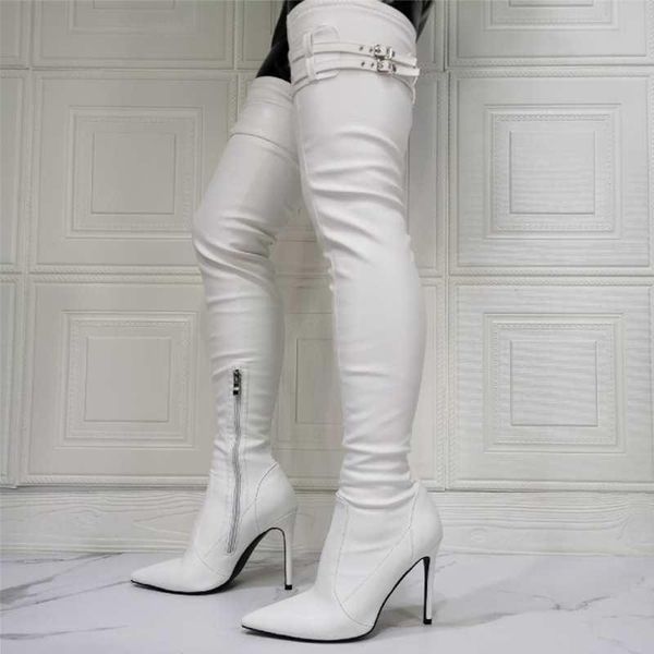 boots 2021 autumn solid buckle strap decor side zip women thigh high stiletto ladies pointed toe large size 47 long booties, Black
boots 2021 autumn solid buckle strap decor side zip women thigh high stiletto ladies pointed toe large size 47 long booties, Black