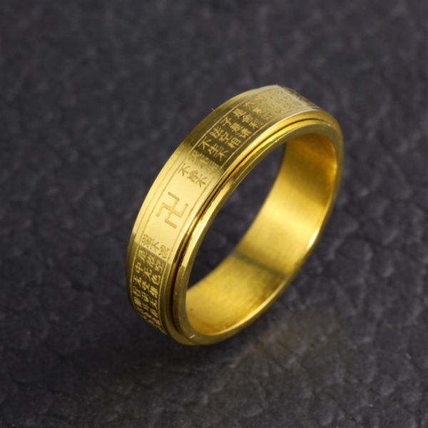 buddhist jewelry stainls n rotatable ten thousand character steel heart sutra rotation ring, Silver
buddhist jewelry stainls n rotatable ten thousand character steel heart sutra rotation ring, Silver
