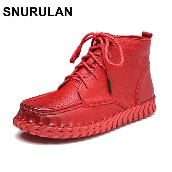 boots snurulan spring and autumn fashion shoes woman handmade genuine leather ladies lace-up ankle women's winterboots, Black
boots snurulan spring and autumn fashion shoes woman handmade genuine leather ladies lace-up ankle women's winterboots, Black