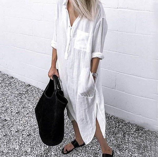 casual dresses long sleeve deep v shirt loose women dress mid-calf beach elegant party office lady femal ladies #g2, Black;gray
casual dresses long sleeve deep v shirt loose women dress mid-calf beach elegant party office lady femal ladies #g2, Black;gray