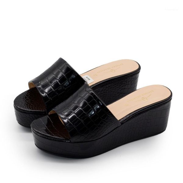 slippers 178-1 drop women shoes summer formal pu leather wedge heeled sandals female footwear slides heels1, Black
slippers 178-1 drop women shoes summer formal pu leather wedge heeled sandals female footwear slides heels1, Black