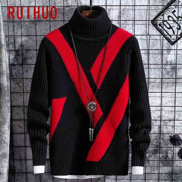 ruihuo striped knitted clothing turtleneck fashion pullover men sweaters m-3xl 2021, Black
ruihuo striped knitted clothing turtleneck fashion pullover men sweaters m-3xl 2021, Black