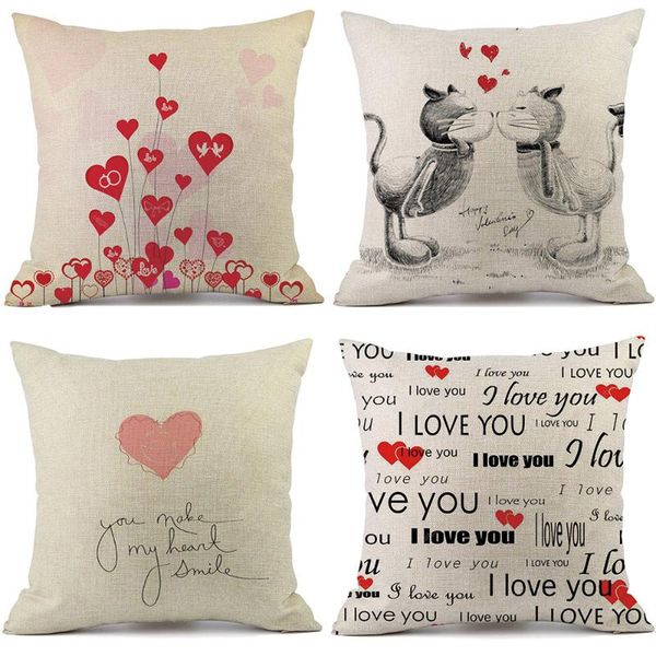 cushion/decorative pillow 4pc happy valentine cases linen removable cushion cover home decor sofa bed decorative lover gifts /c
cushion/decorative pillow 4pc happy valentine cases linen removable cushion cover home decor sofa bed decorative lover gifts /c