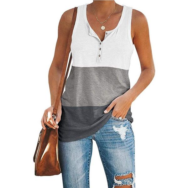 women's t-shirt 2021 summer v neck sleeveless three block color button patchwork plus size s-3xl wdc6863, White
women's t-shirt 2021 summer v neck sleeveless three block color button patchwork plus size s-3xl wdc6863, White