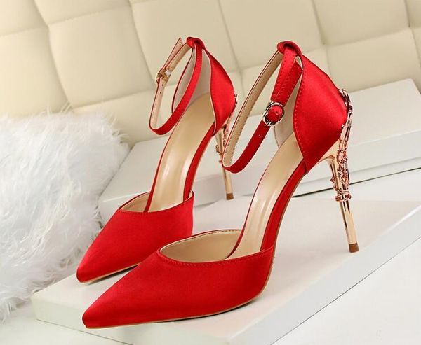 dress shoes elegant red buckle strap woman pumps pointed-toe thin high heel party barefooted sandals, Black
dress shoes elegant red buckle strap woman pumps pointed-toe thin high heel party barefooted sandals, Black