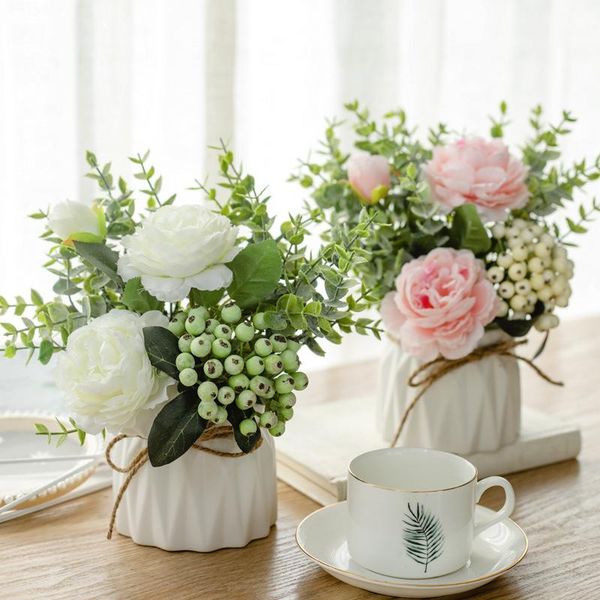 decorative flowers & wreaths home furnishing fake flower pot nordic style artificial set ceramic vase rose potted plant
decorative flowers & wreaths home furnishing fake flower pot nordic style artificial set ceramic vase rose potted plant
