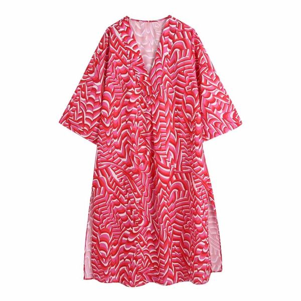 casual dresses women digital printing v neck side slit midi dress female three quarter sleeve clothes leisure lady loose vestido d8101, Black;gray
casual dresses women digital printing v neck side slit midi dress female three quarter sleeve clothes leisure lady loose vestido d8101, Black;gray