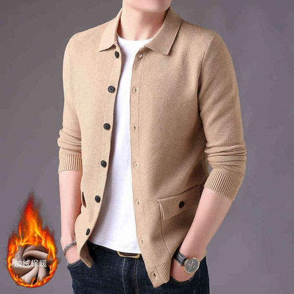 men's jackets autumn and winter plush loose busins knitted cardigan sweater men's thickened temperament coat, Black;brown
men's jackets autumn and winter plush loose busins knitted cardigan sweater men's thickened temperament coat, Black;brown