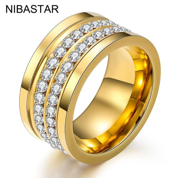 wedding rings wide fashion jewelry ring wholesale elegant stainless steel pave 2 row clear crystal for women party accessories, Slivery;golden
wedding rings wide fashion jewelry ring wholesale elegant stainless steel pave 2 row clear crystal for women party accessories, Slivery;golden