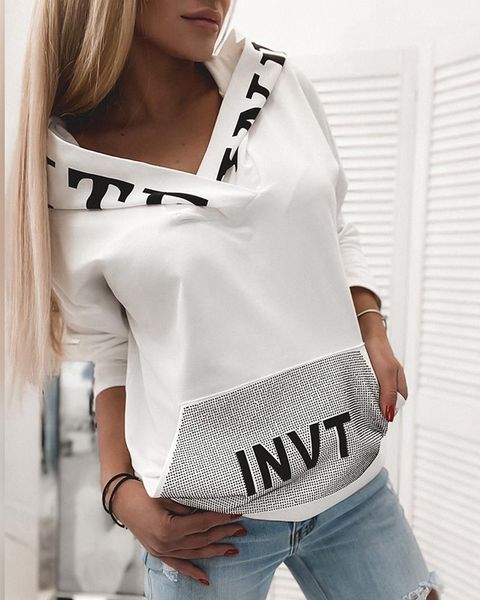 women fashion long sleeve casual hooodies hooded female autumn letter polkadot print pocket design hooded 201102, Black
women fashion long sleeve casual hooodies hooded female autumn letter polkadot print pocket design hooded 201102, Black