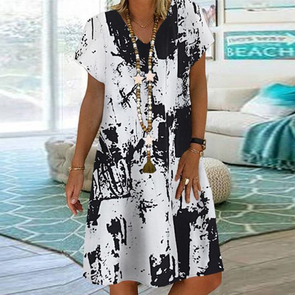 2021 new casual short sleeve loose dresses retro print v neck women party dress elegant female a-line dress vestidos 5xl, Black;gray
2021 new casual short sleeve loose dresses retro print v neck women party dress elegant female a-line dress vestidos 5xl, Black;gray
