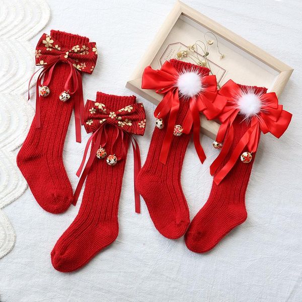 socks autumn winter kids christmas bow pompoms red stockings lolita with bell ribbon high for girls knee, Pink;yellow
socks autumn winter kids christmas bow pompoms red stockings lolita with bell ribbon high for girls knee, Pink;yellow