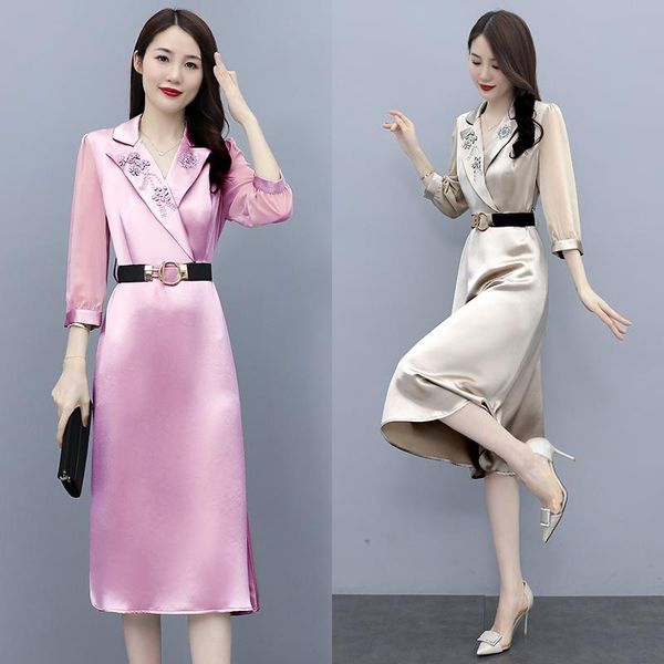 casual dresses coigarsam women dress autumn 2021 office lady full sleeve patchwork solid v-neck pink champagne traf robe vestidos, Black;gray
casual dresses coigarsam women dress autumn 2021 office lady full sleeve patchwork solid v-neck pink champagne traf robe vestidos, Black;gray