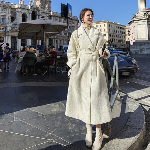 women's wool & blends white imitation mink woolen coat female autumn winter thickening 2021 gentle temperament double-breasted women e4, Black
women's wool & blends white imitation mink woolen coat female autumn winter thickening 2021 gentle temperament double-breasted women e4, Black