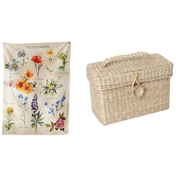 tapestries handmade rattan small storage box with lid & 130x150cm wildflowers vertical tapestry wall hanging retail
tapestries handmade rattan small storage box with lid & 130x150cm wildflowers vertical tapestry wall hanging retail