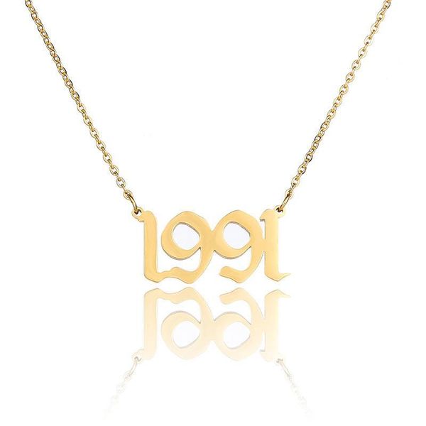 pendant necklaces stainless steel year necklace gold color number message "1991" - "2010"hollow connector jewelry gift 4, Silver
pendant necklaces stainless steel year necklace gold color number message "1991" - "2010"hollow connector jewelry gift 4, Silver
