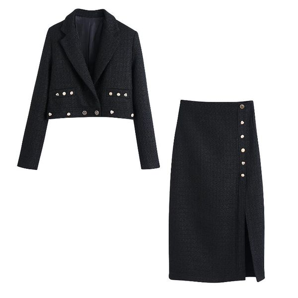 two piece dress jc·kilig 2021 button short casual suit coat textured skirt b1967-1968, White
two piece dress jc·kilig 2021 button short casual suit coat textured skirt b1967-1968, White