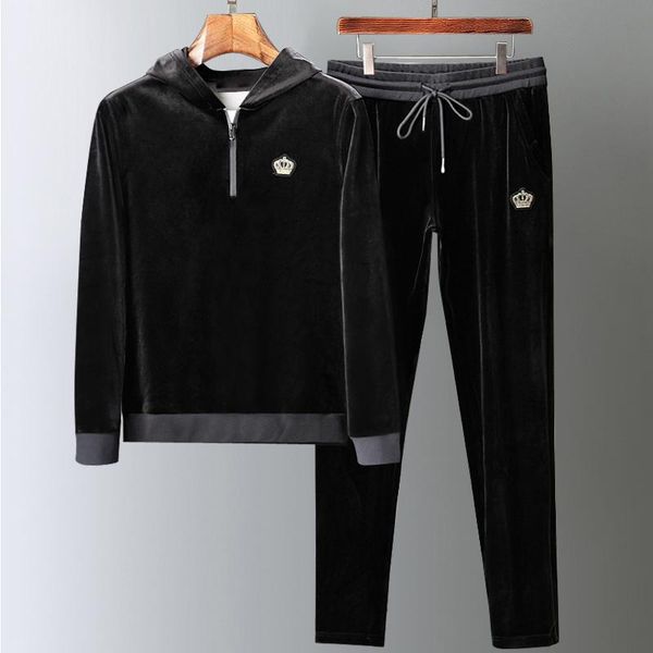 men's tracksuits velvet men sets (hoodies+pants) luxury embroidery hooded thick sweatshirts plus size 5xl elastic waist man pants, Gray
men's tracksuits velvet men sets (hoodies+pants) luxury embroidery hooded thick sweatshirts plus size 5xl elastic waist man pants, Gray