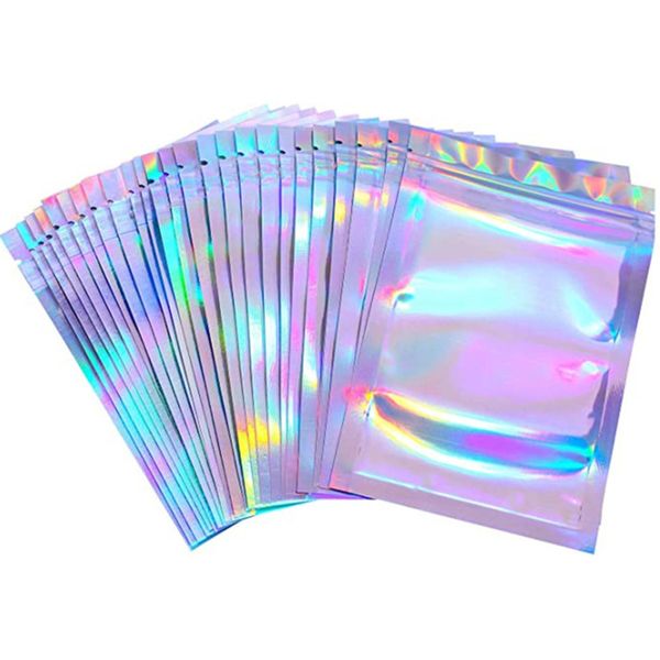 100 pieces resealable smell proof bags foil pouch flat laser color packaging bag for party favor food storage holographic
100 pieces resealable smell proof bags foil pouch flat laser color packaging bag for party favor food storage holographic