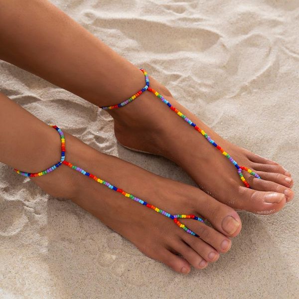 anklets ingesight.z bohemian colorful rainbow beaded chain charm summer beach on foot barefoot sandals for women jewelry, Red;blue
anklets ingesight.z bohemian colorful rainbow beaded chain charm summer beach on foot barefoot sandals for women jewelry, Red;blue