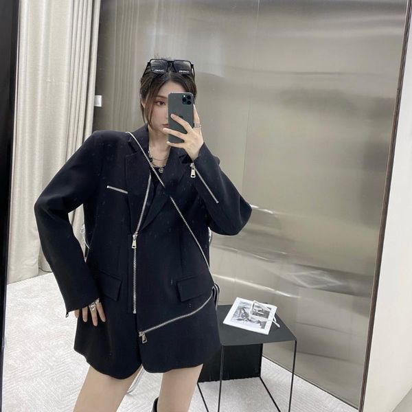 women's suits & blazers 2021fw autumn women asymmetrical blazer jacket for female fashion coat overcoat gdnz 7.06, White;black
women's suits & blazers 2021fw autumn women asymmetrical blazer jacket for female fashion coat overcoat gdnz 7.06, White;black