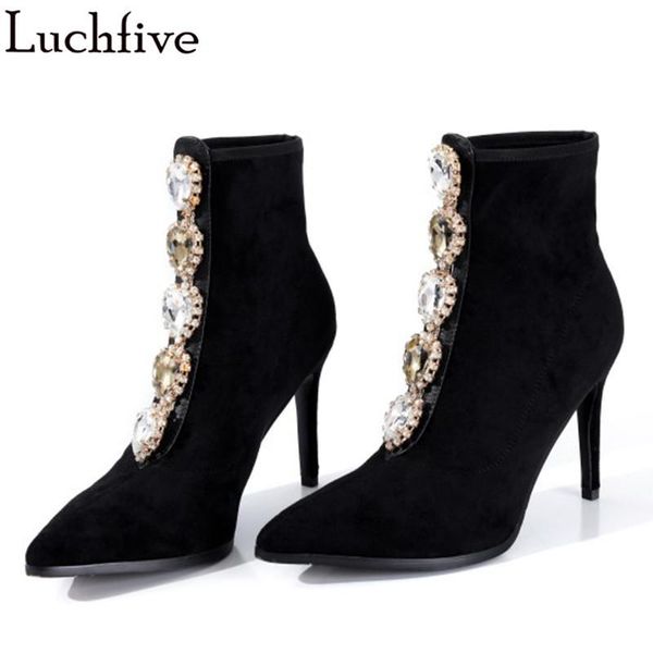 boots kid suede crystal women's thin high heels party shoes pointy toe woman elastic black ankle
boots kid suede crystal women's thin high heels party shoes pointy toe woman elastic black ankle