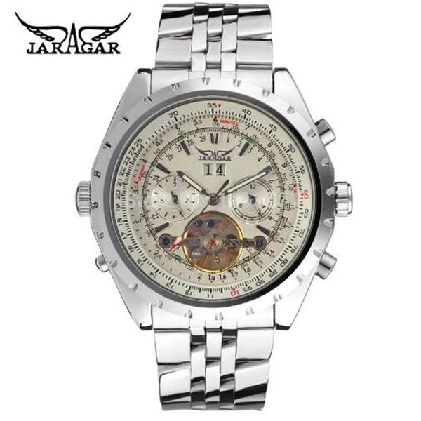 jaragar brand luxury men's watches rotating clocks travel billiards mechanical men's relogio, Slivery;brown
jaragar brand luxury men's watches rotating clocks travel billiards mechanical men's relogio, Slivery;brown