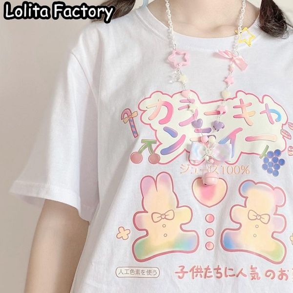 women's t-shirt women harajuku kawaii short sleeve girl summer studend japanese candy tees sweet lolita cosplay clothes t136, White
women's t-shirt women harajuku kawaii short sleeve girl summer studend japanese candy tees sweet lolita cosplay clothes t136, White